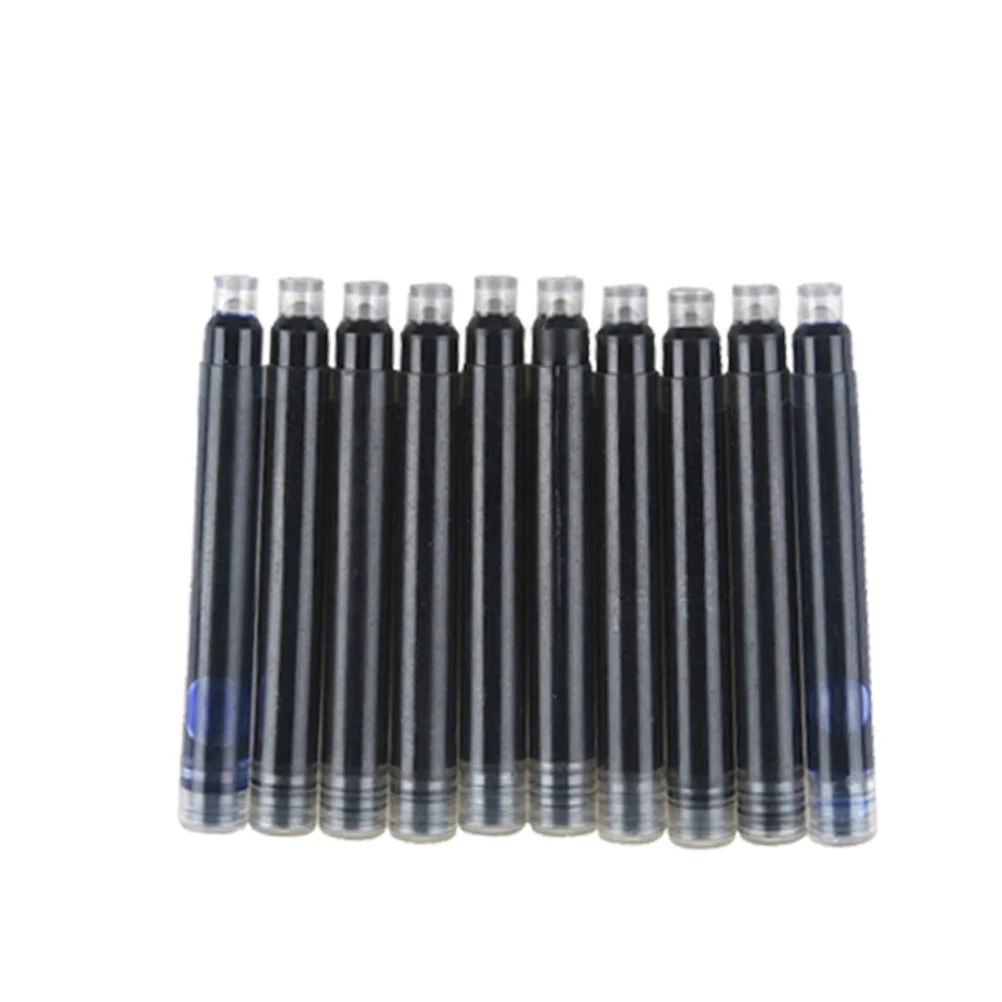 10pcs Fountain Pen Ink Refills Black Blue Disposable Cartridge Universal Smooth Writing Non Toxic 5 2x0 5x0 5cm