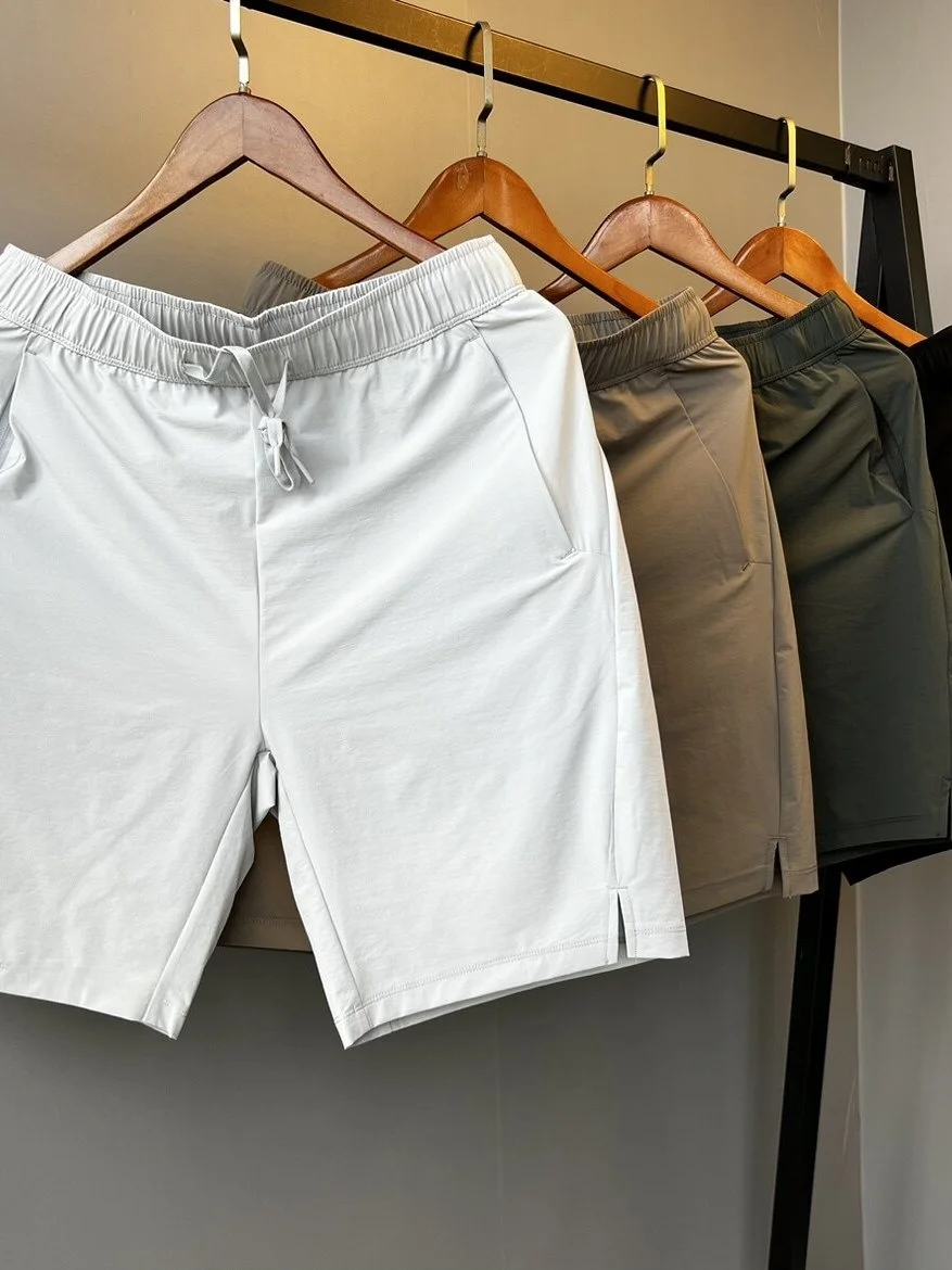 

Quick Dry Outdoor Sports Men's Shorts Five Inches Casual Elastic Business Simple Summer Fashion Nylon Spandex mid Waist Shorts