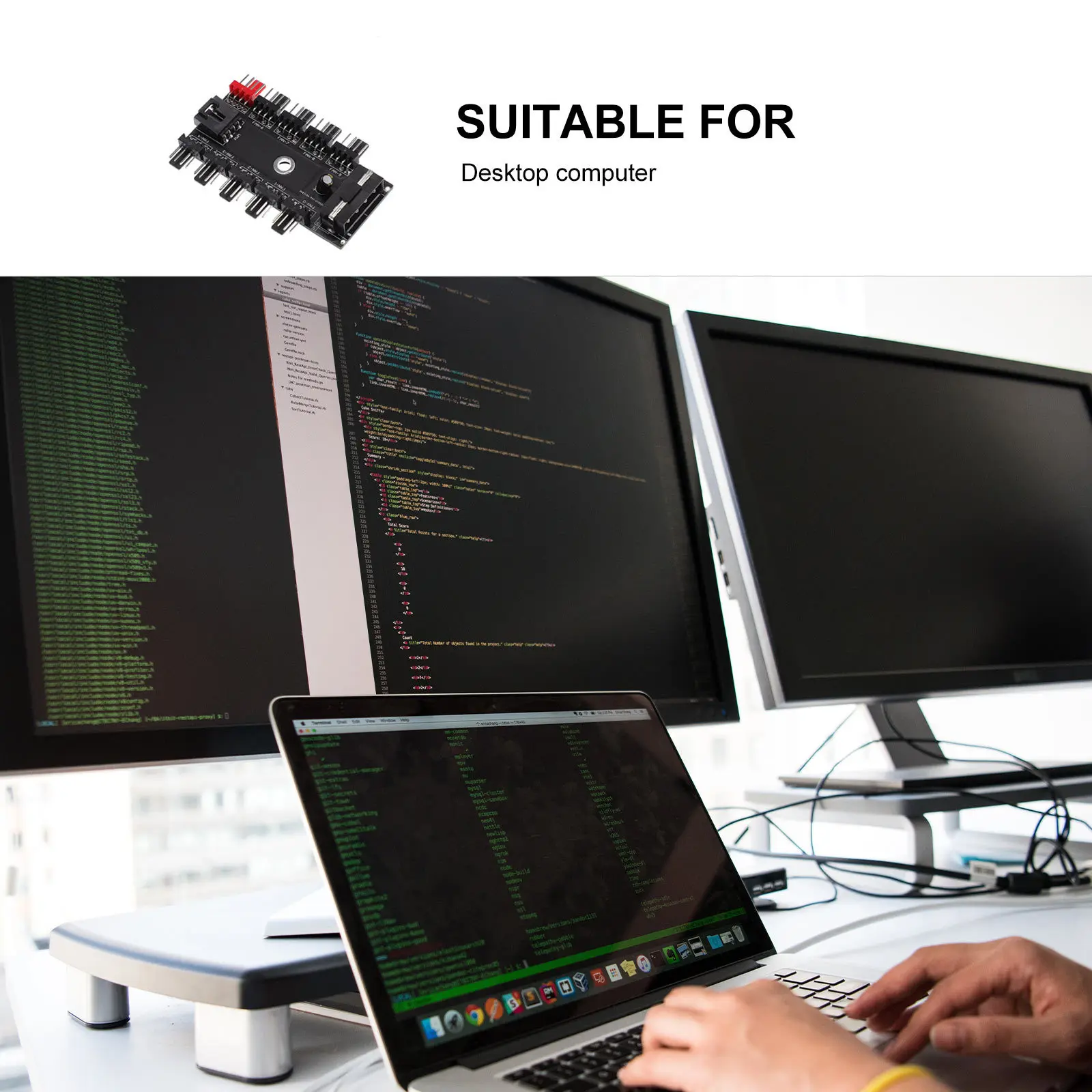 1 Uds. Hub de ventilador de refrigeración, caja de Pc profesional, concentrador de ventilador, suministro de refrigeración duradero para ordenador de escritorio, suministro de ordenador de oficina