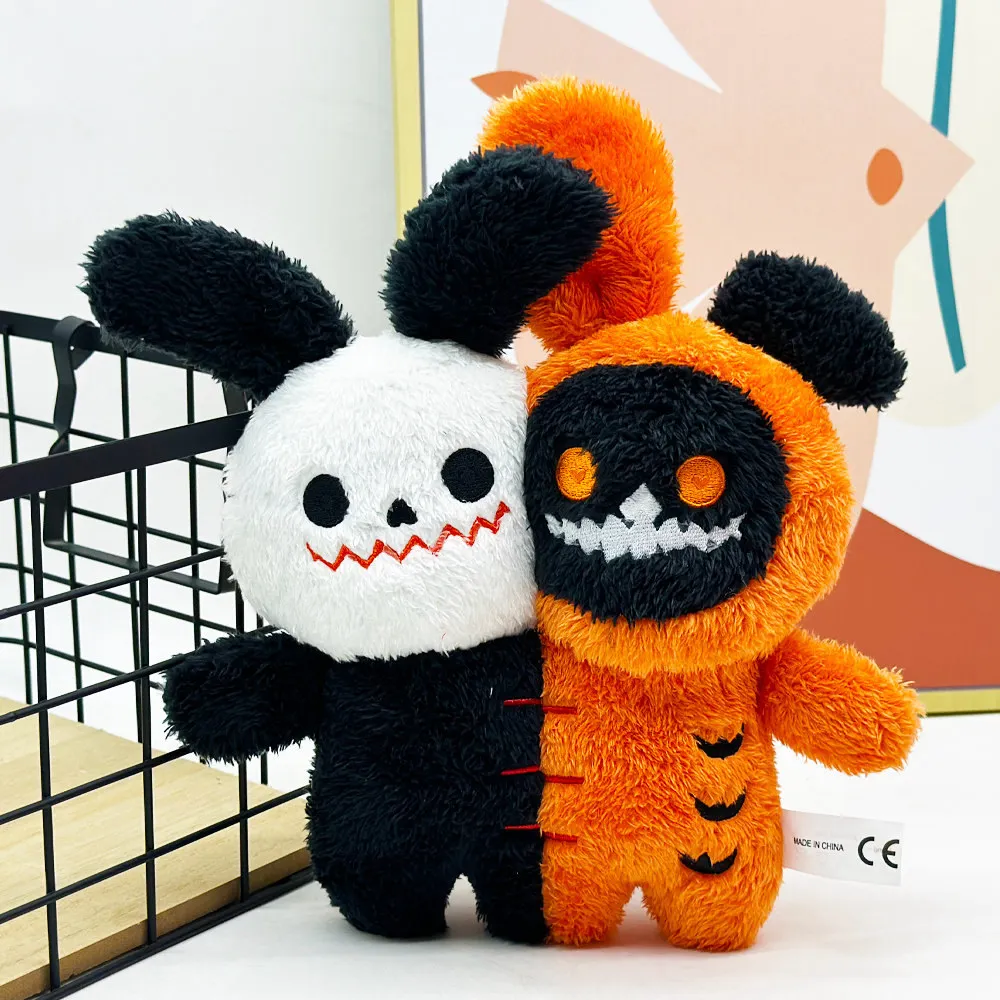 

Cartoon Devil Double headed Monster Plush Toy Gothic Style Cute Stuffed Skull Ghost Plushie Doll Funny Kids Toys Halloween Decor
