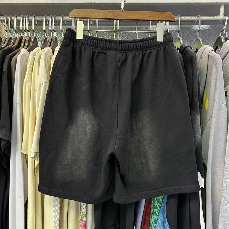 24ss Hell Star Classics Shorts uomo donna 1:1 stampa Logo di alta qualità pantaloncini neri lavati oversize