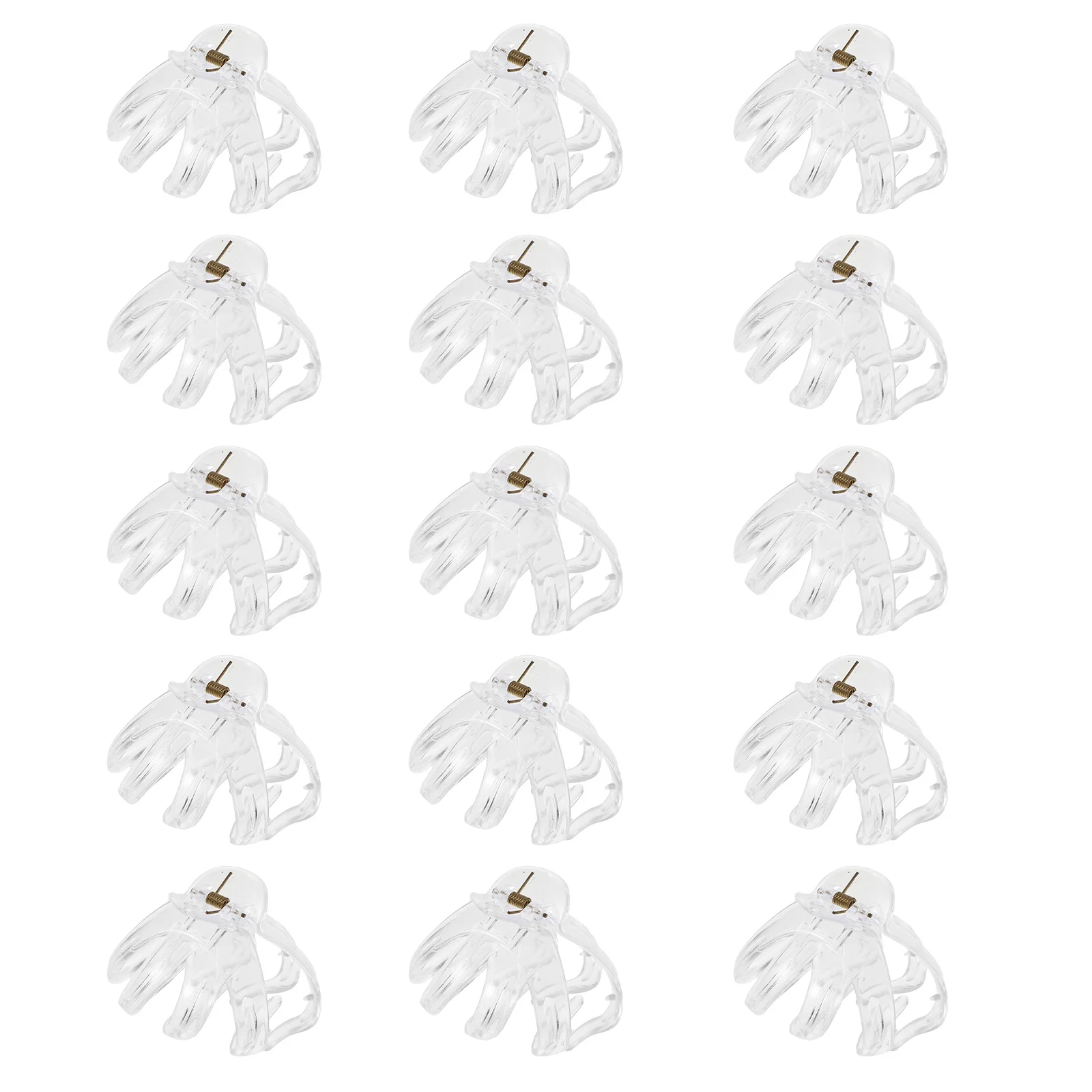 

15pcs Octopus Claw Clips Clear For Thick Curly Hold Multi-Claw Lightweight Styling Bun Clips Jaw Clamps Transparent