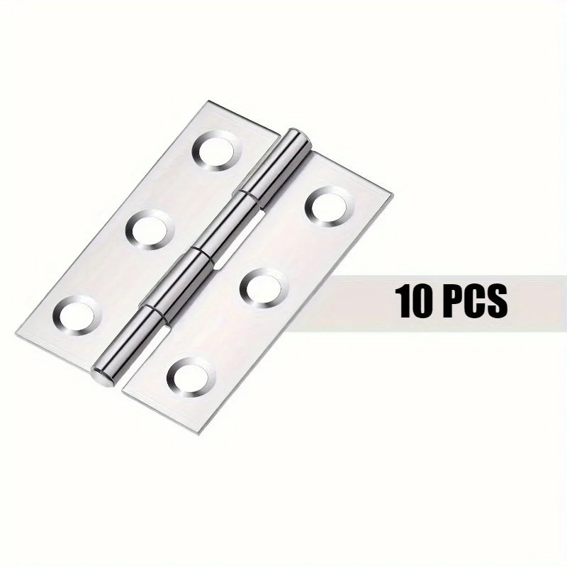 10pcs Premium Stainless Steel Folding Hinges, 2-Inch Door and Window Hinges, Suitable for Cabinet Fixtures, Hardware Accessories