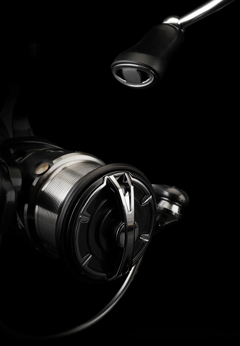 Okuma Original Vollmetall-Spinnrolle Angelrolle Modell 1000-5000, Ausgestattet mit Modischen Polarisierten Angelbrillen – Detail 10