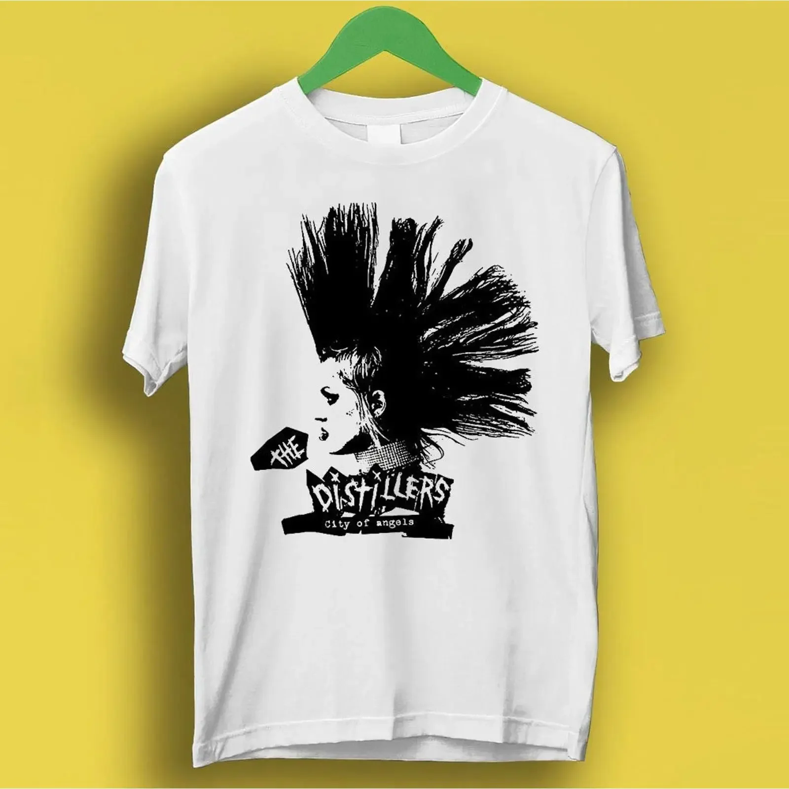 Mohawk The Distillers City Of Angels Rock Punk Retro Super Cool T Shirt Top Man Woman Music P2365 vintage Washed Slightly