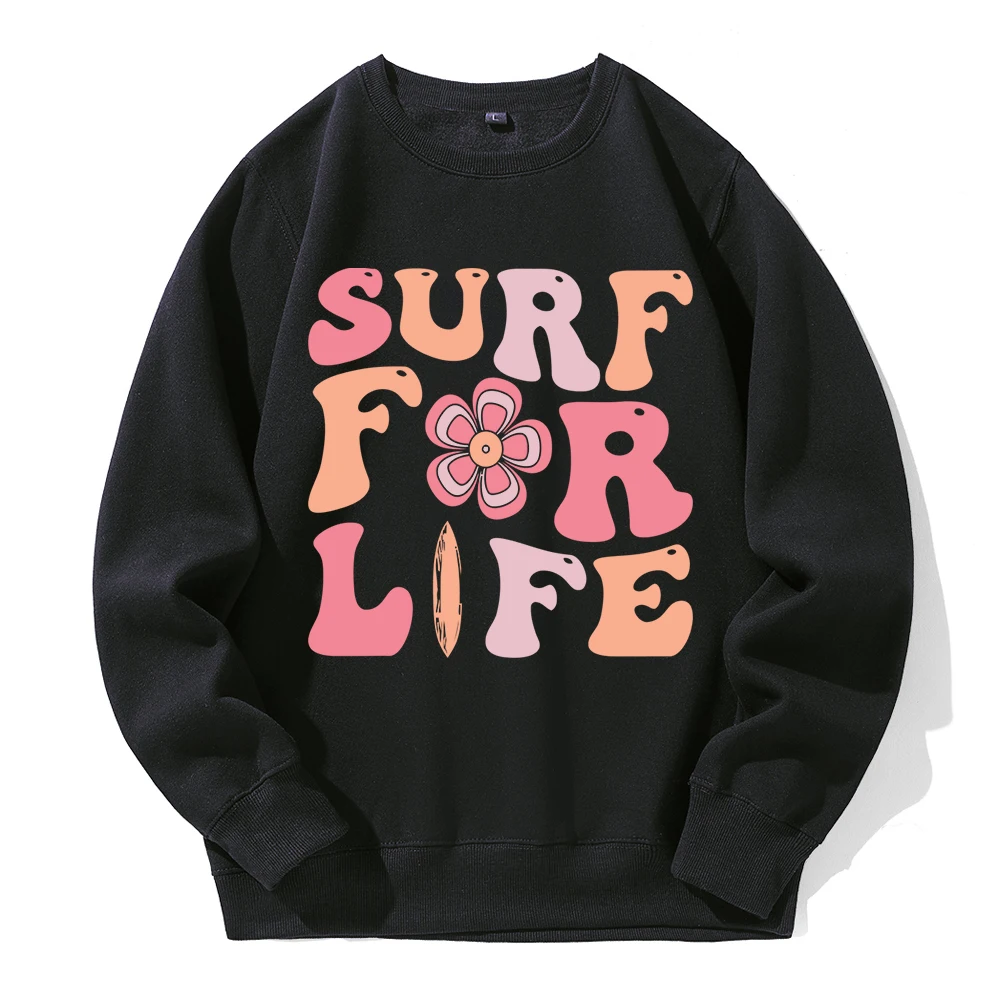 

Surf For The Life Printing Men Hooded Fleece Breathable Warm Hoodies Crew Neck Casual Hoodie Classic Harajuku Loose Tracksuit