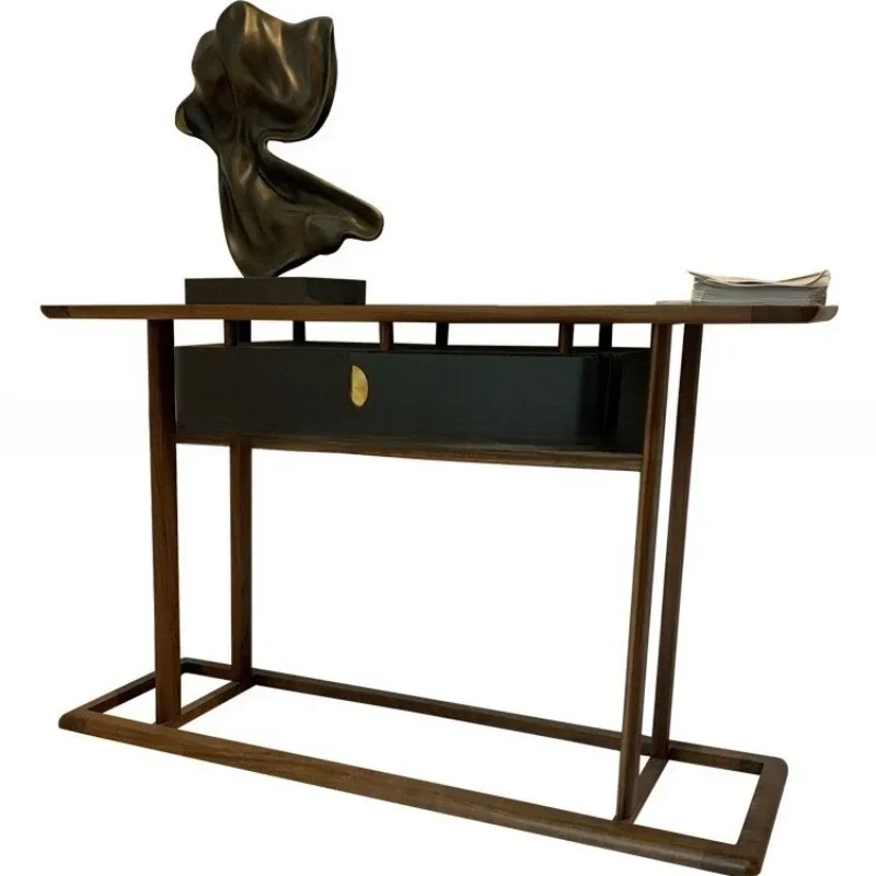 Entrance Modern light luxury solid w ood  with draw ers, ho tel entra nce door, foyer dec oration furn iture