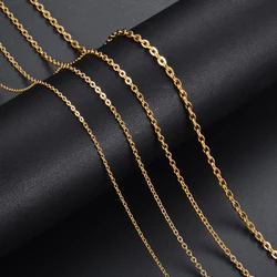 10pcs/lot 40-60cm Chains Necklace 1.5mm/2mm Men Women Stainless Steel Link Cuban Chain Necklaces For Jewelry Making 4 Colors