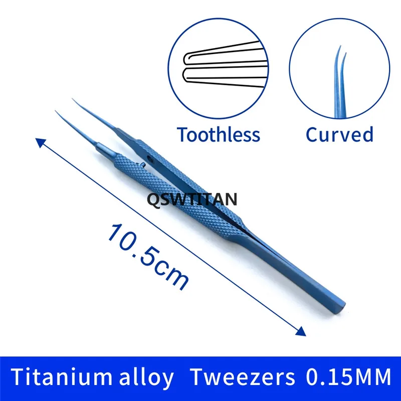 Titanium Ophthalmic Tweezers Stainless Steel Ophthalmic Micro Forceps Round Handle Tweezers 16/18cm Instruments