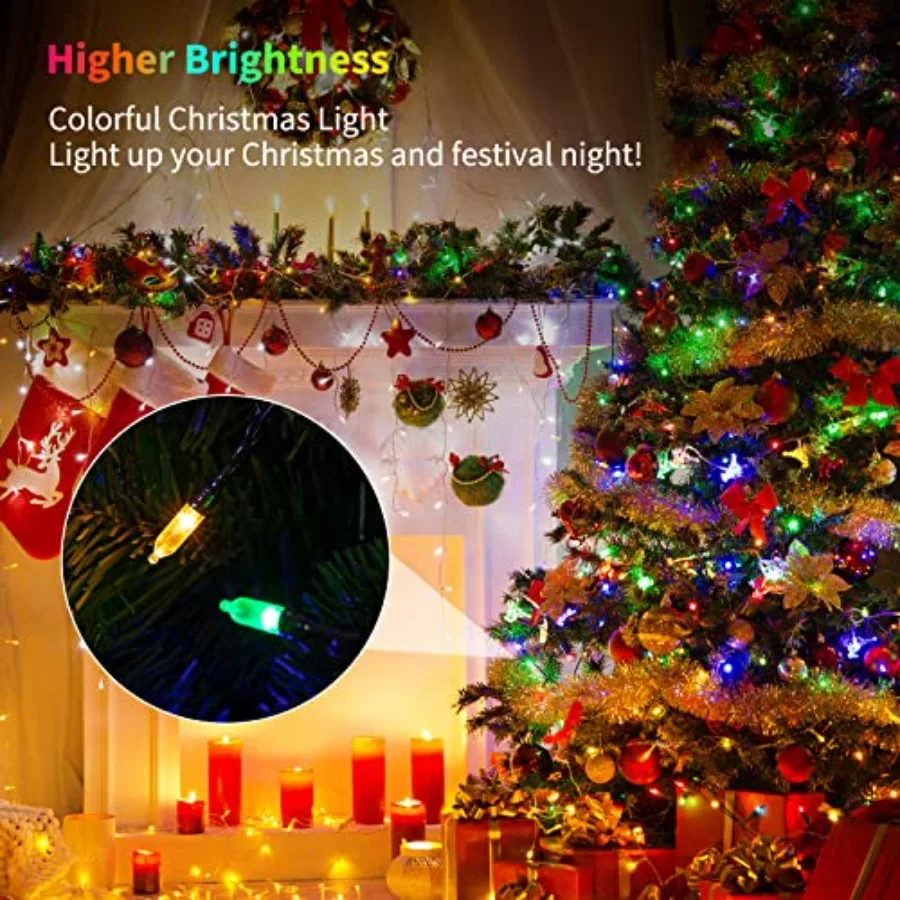 Christmas Lights 4 Pack Battery Powered String Lights with Green Wire for Holiday Decorations Tree Lights Party Xmas Easter Wed