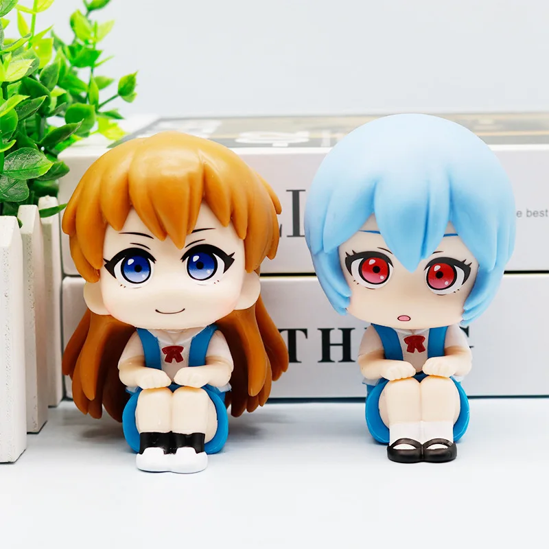 EVANGELION EVA rôle Rei Asuka Q Version figurine Anime enfants jouets figurines d'action portables modèle décorations de bureau cadeau d'anniversaire