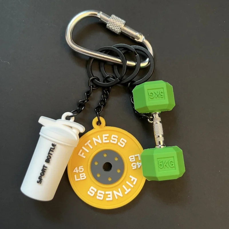 Neuer Modischer Fitness-Hantel-Schlüsselanhänger 3D Mini Simulierte Boxhandschuhe Schlüsselring mit Schloss Luxuriöser Taschenanhänger Dekoration – Detail 9
