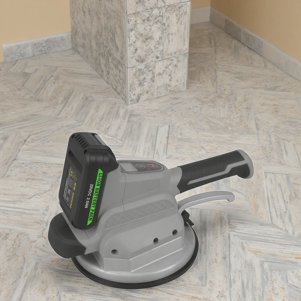 Portable 20V DIY Ceramic Tile Laying Vibrator Machine 190mm Handheld Electric Industrial Grade Tiles Battery Powered Power Tool