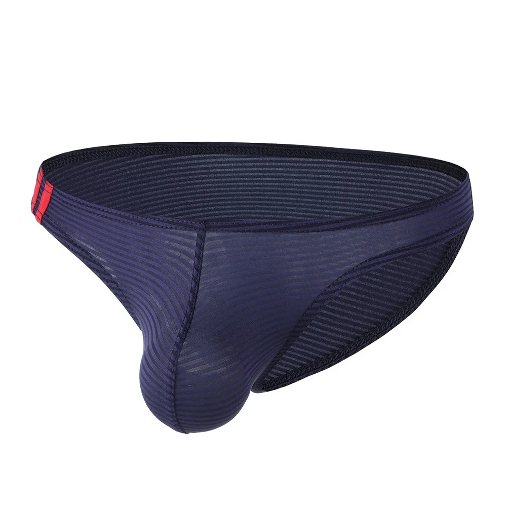 

Мужские прозрачные дышащие трусы в полоску с низкой посадкой, трусы, нижнее белье