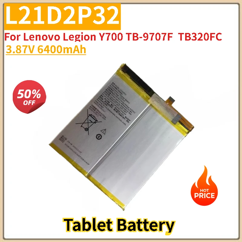 

High Capacity L21D2P32 Tablet Battery 3.87V 6400mAh For Lenovo Legion Y700 TB-9707F TB320FC Brand New Replacement Battery