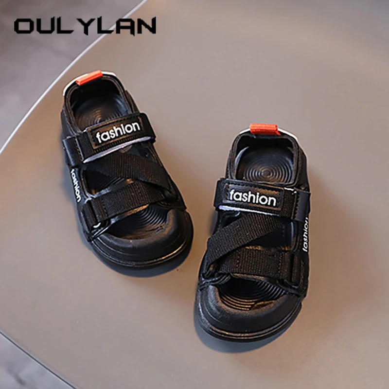 

Oulylan/летние сандалии для мальчиков, дышащие парусиновые уличные сандалии с нейлоновым ремешком, повседневная обувь для маленьких мальчиков, детская пляжная обувь для студентов