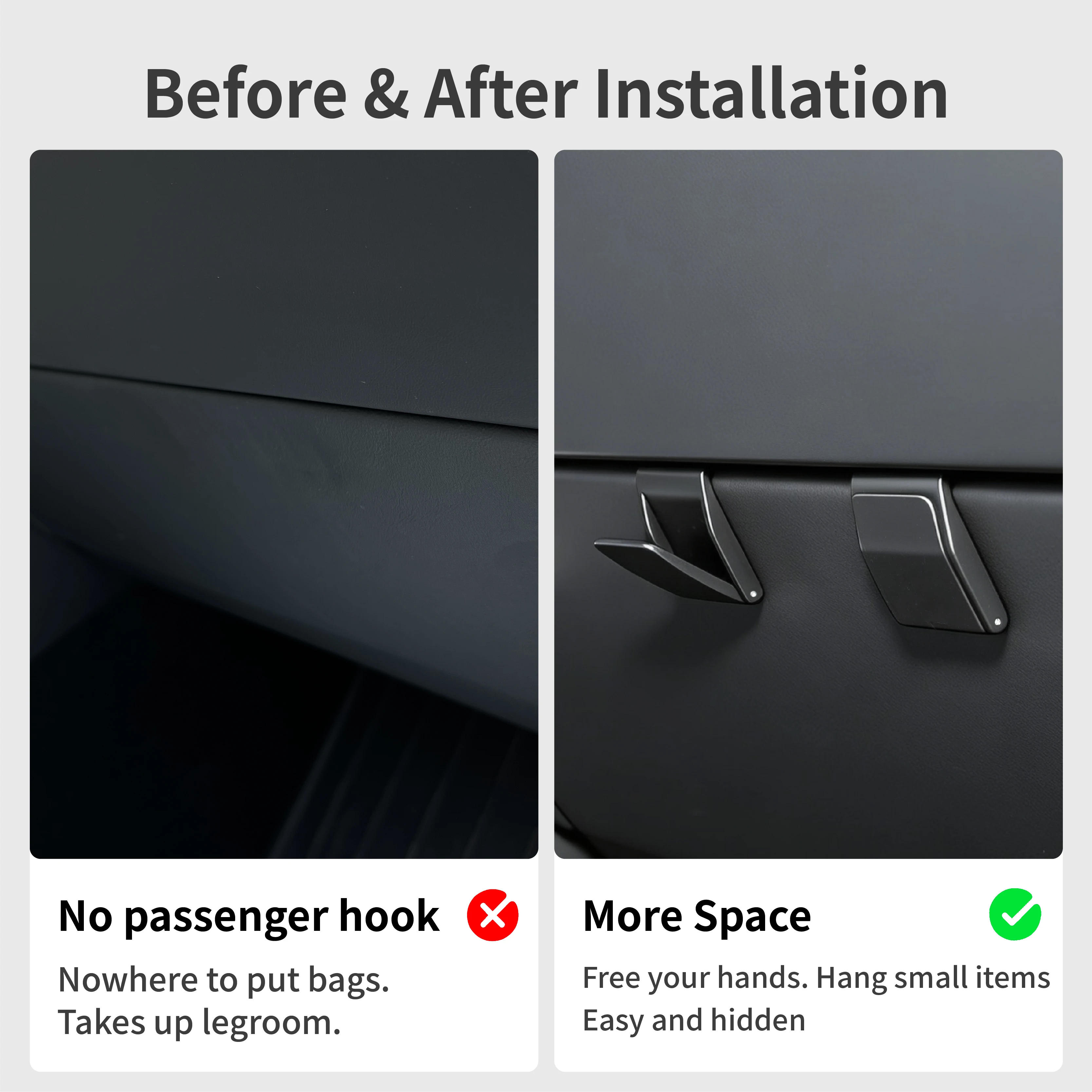 Tesla Model 3/Y Glove Box Car Hooks, ABS Storage Holder