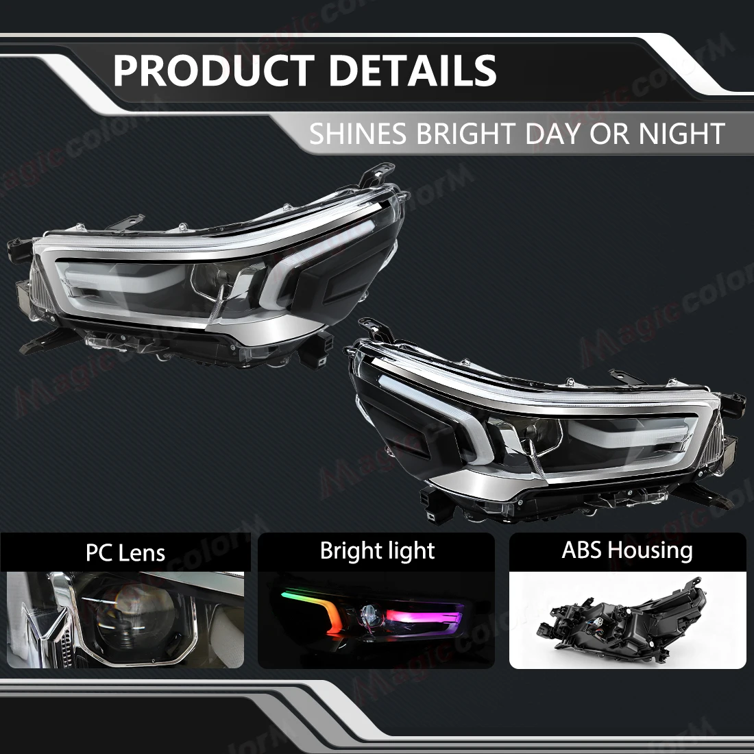RGB Head Lamp For Toyota Hilux 2021 2022 2023 2024 LED Headlight Turn Signal Lamp High Beam DRL Head Light Lens Car Accessories