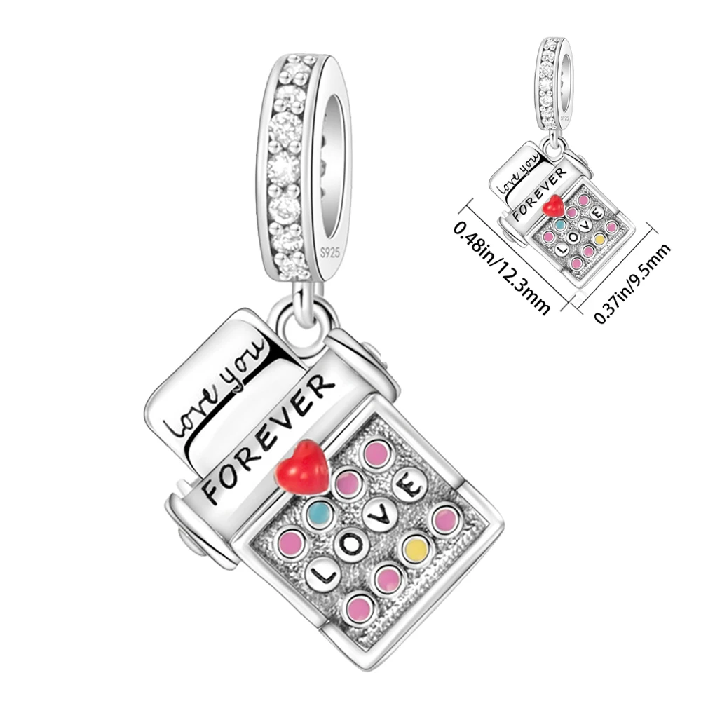 2025 New Arrival Small Typewriter Pendant Charm Fit Original Pan Silver Plated Bracelet Fashion Jewelry Designer for Women