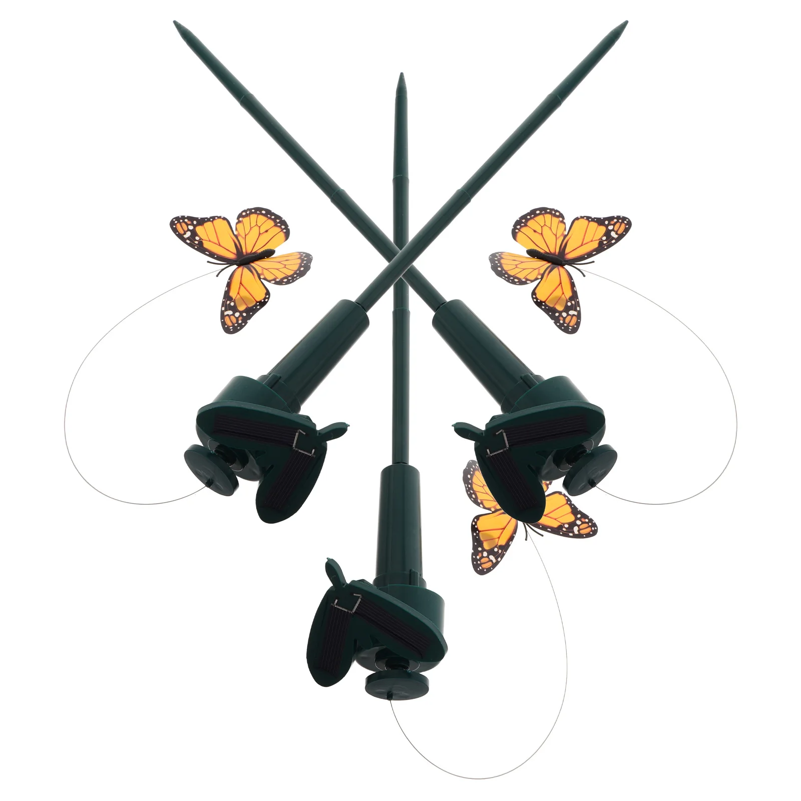 

3pcs Solar Garden Decoration Flying Butterflies Stakes Realistic Design Smooth Surface Easy Installation Yard Ornaments