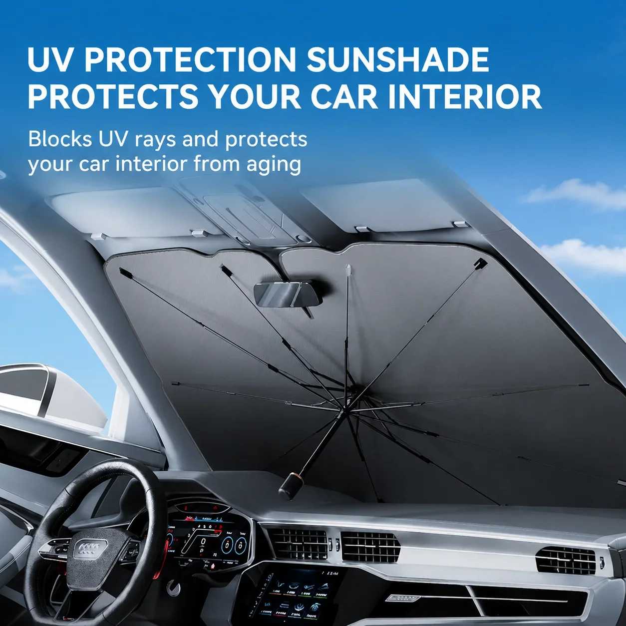 Retractable Anti Uv Protection Car Umbrella Foldable Front Window Windshield Sun Shade Sunshade for Car