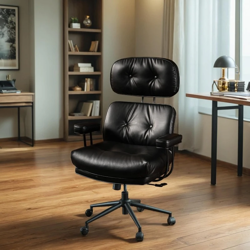 High Back Executive Office Chair - Big and Tall Leather Home Office Desk Chair with Lumbar Support,Ergonomic Reclining Task