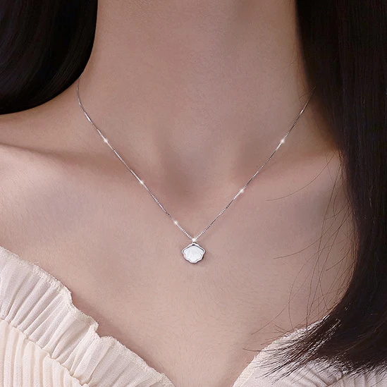 PONYKISS 925 فضة شل قلادة سلاسل القلائد للنساء لطيف الحيوان غرامة مجوهرات الحد الأدنى اكسسوارات في الصيف #2