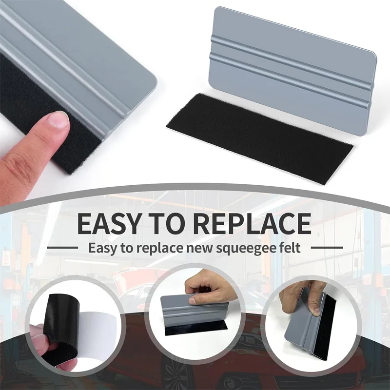 10/20 Pack Vinyl Wrap Squeegee 4 Inch/6 Inch Felt Edge Squeegee Window Film Tint Tool Decal Applicator Scraper with Fabric Felt