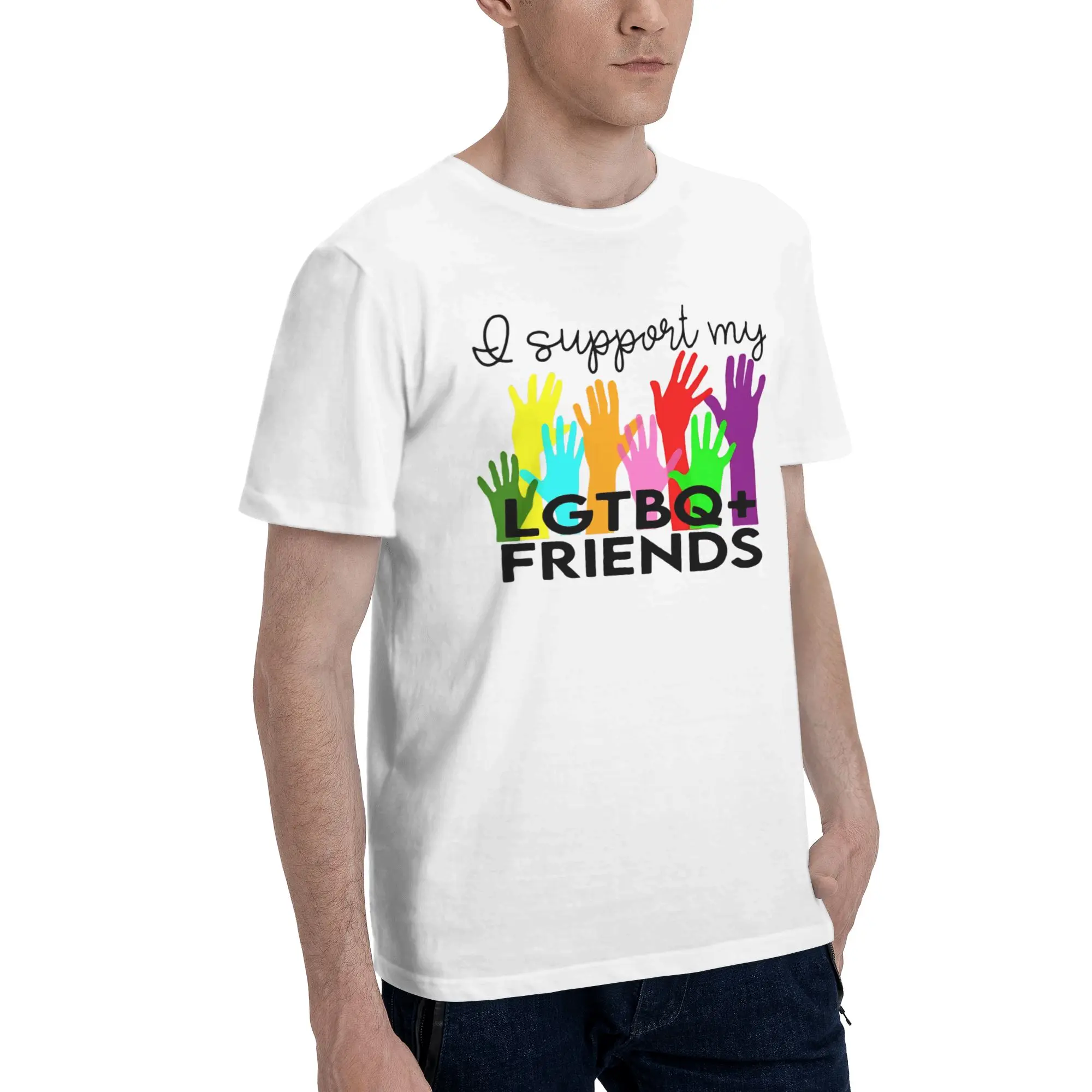 Funny I Support LGBTQ  Tee Shirt for Men Women Graphic Printed T Shirts  Cotton Clothing