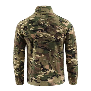 Outdoor Camouflage Fleece Jacket Double-Sided Shake Fleece Cardigan Tactical Jacket Warm Mountaineering Suit 2