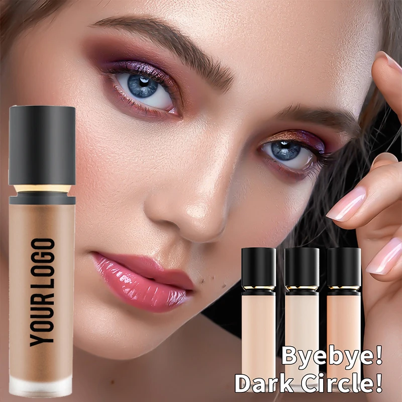 30色展開 プライベートブランド リキッドコンシーラー カスタムロゴ入り 小さな黒いボトル 長時間キープ コンシーラー オイルコントロール ブライトニングメイク ヴィーガン