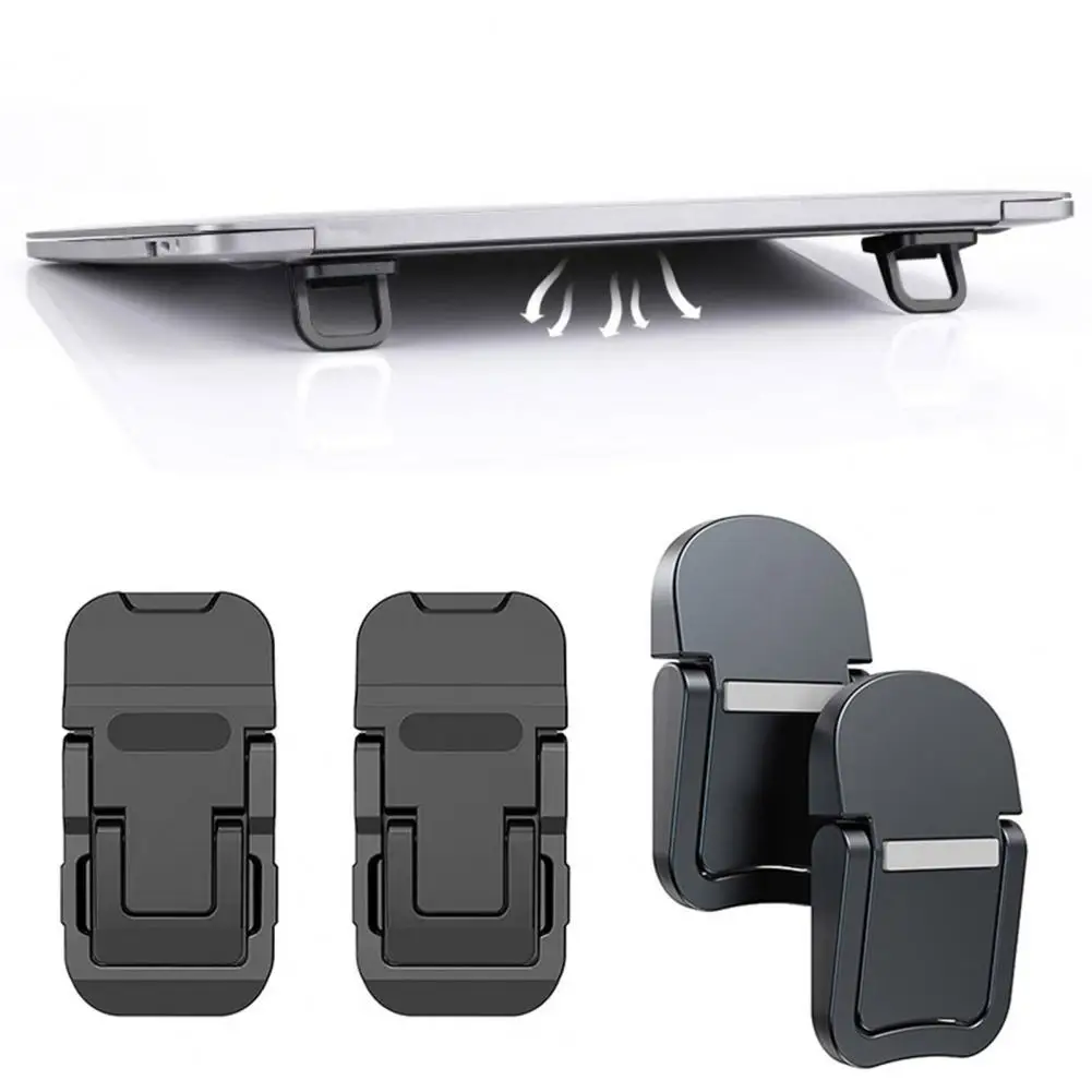 1 Pair Laptop Stand Computer Keyboard Holder Rustproof Two Levels Laptop Stand Foldable Mini Computer Support Holder