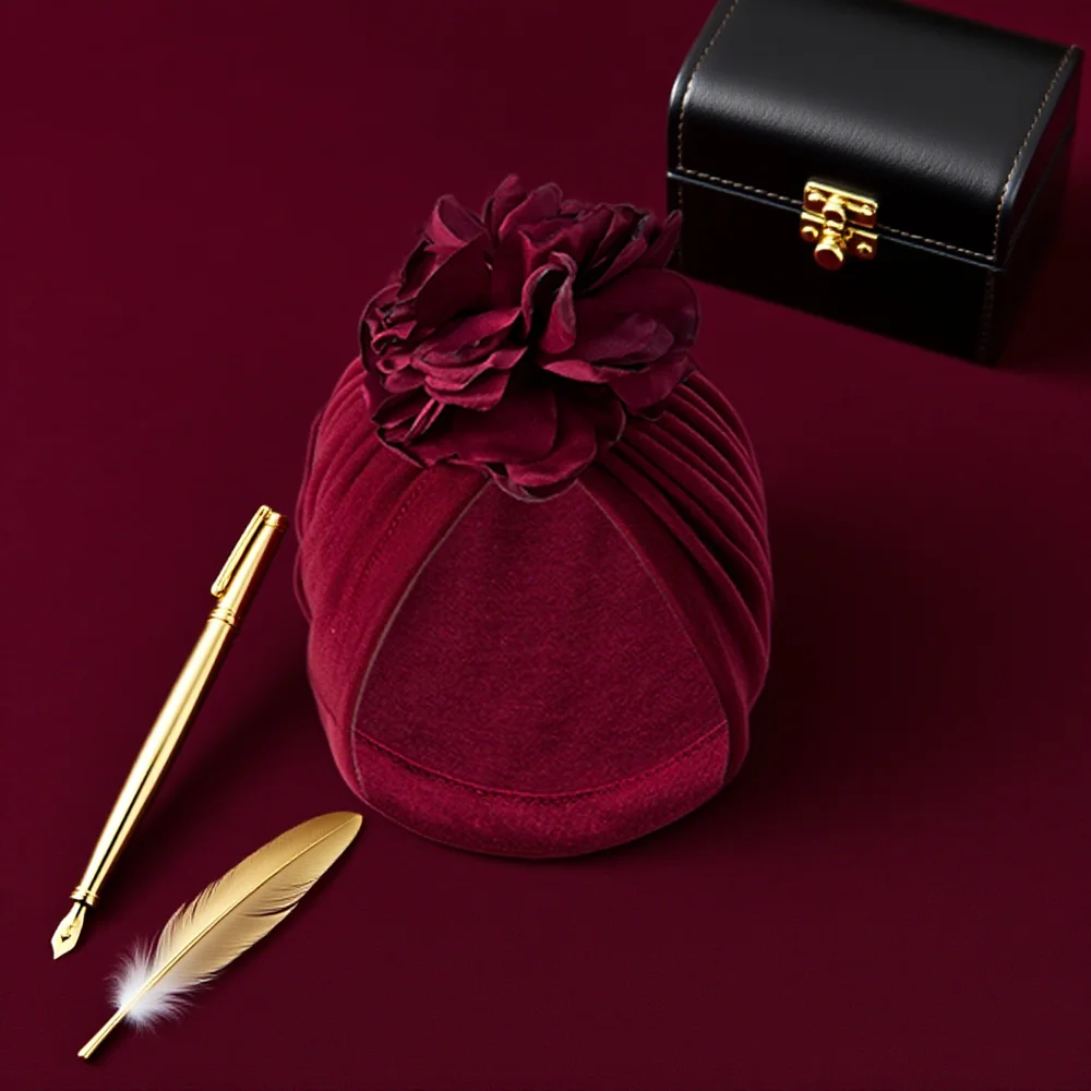 

Flower Turban Indian Hat Women Chemo Cap Muslim Hijab Beanies Bonnet Hair Loss Headscarf Cover Bandanas Headband Turbante Mujer