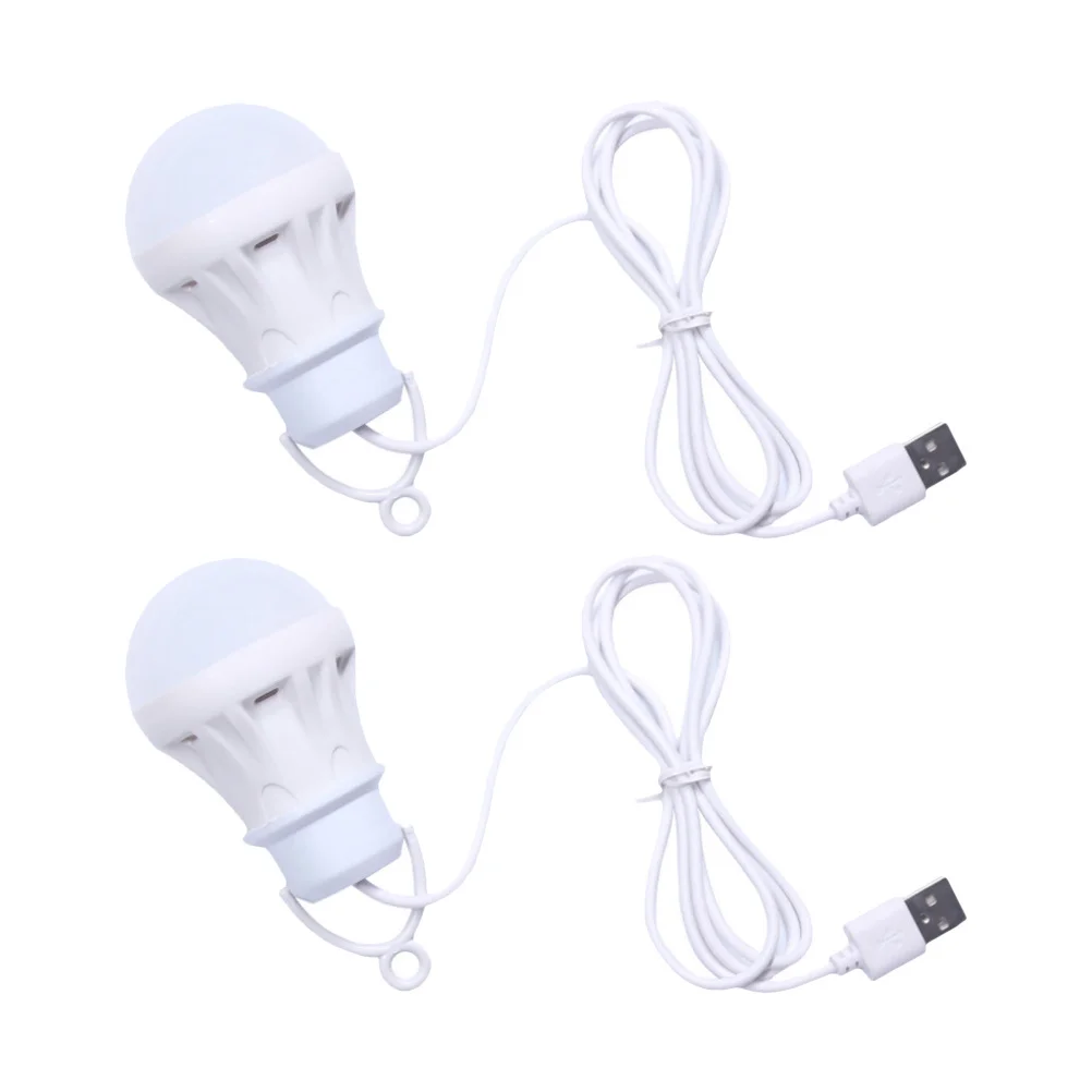 

2Pcs LED Bulb USB Portable Camping Lamp Outdoor Tent Night Market Light Bedroom Lamp Night Market Lights Tent Camping Light