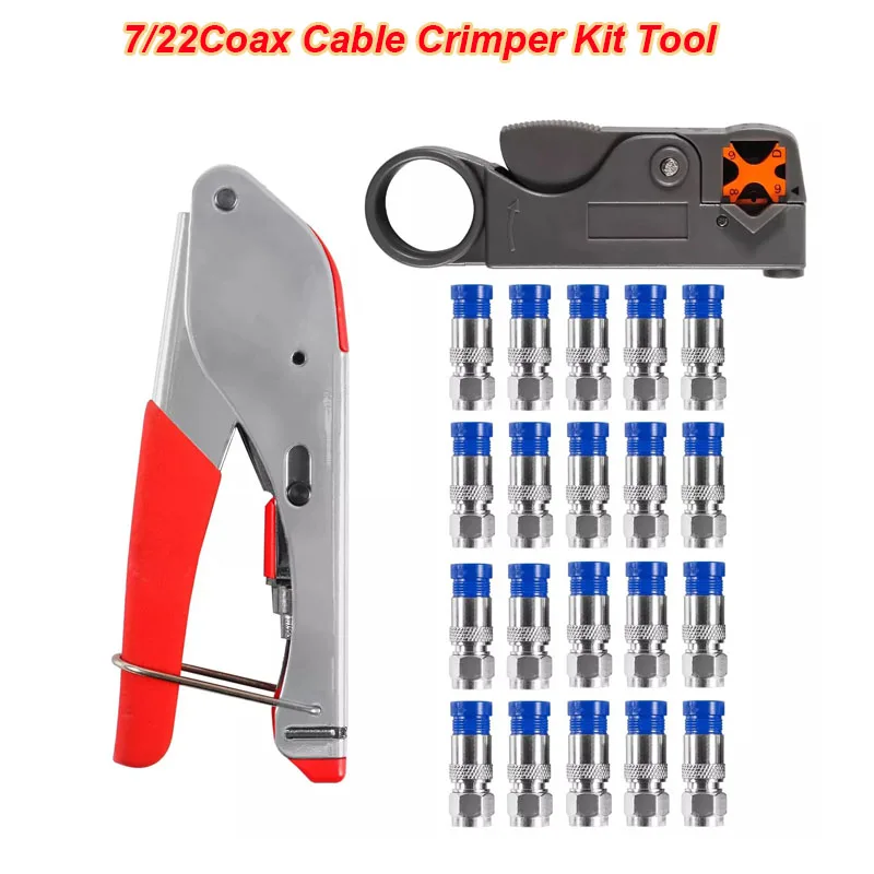 Cable Crimper Coax Carbon Steel Crimper Wire Stripper Wire Connecting Tools Wear-Resistant Crimpers Multifunctional Hand Tools