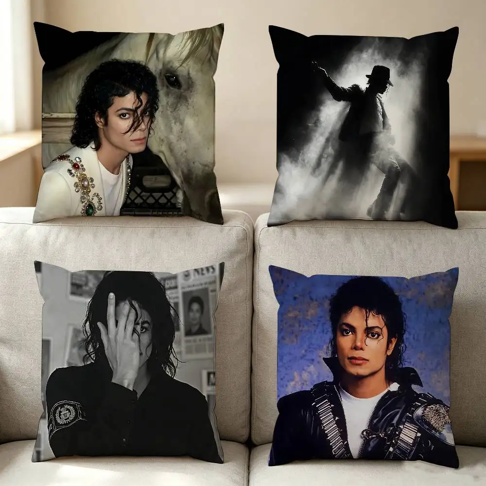 M-Michael J-Jackson Throw Pillow Case 50x50cm DIY Square Pillowcase Square Office Cushion Cover