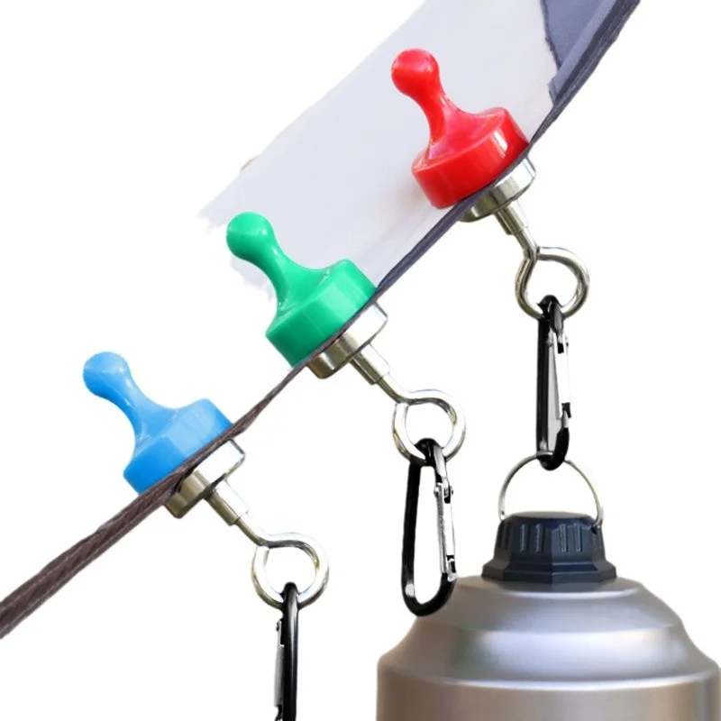 Multipurpose Strong Magnetic Hooks Outdoors Tent Camping Light Hook with D Type Mountaineering Buckle Bearing Hanger gallery 3