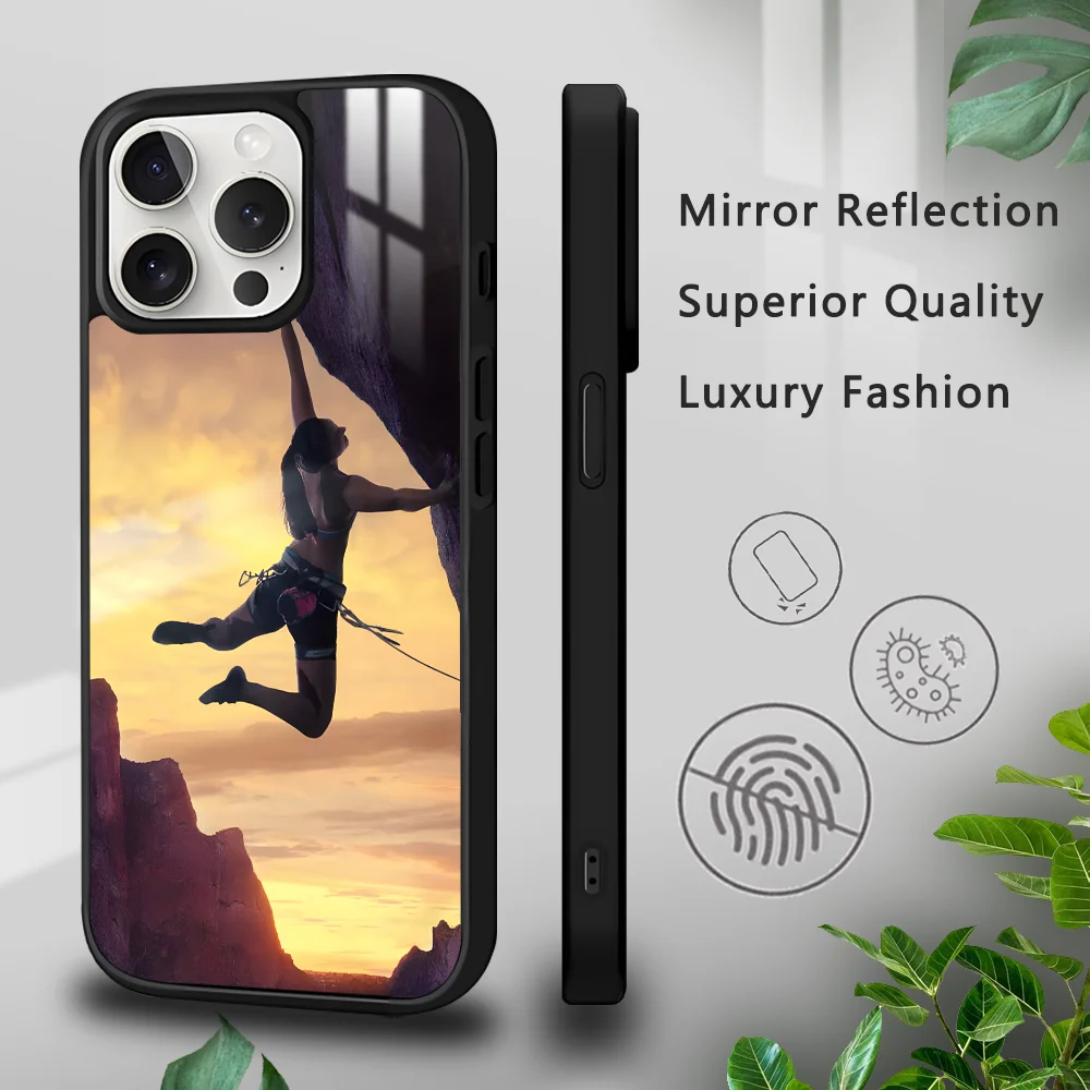 Extreme Sports Rock Climbing Phone Case For iPhone 16 15 14 13 12 11 Pro Xs Max Mini Plus Celulares Hard Funda