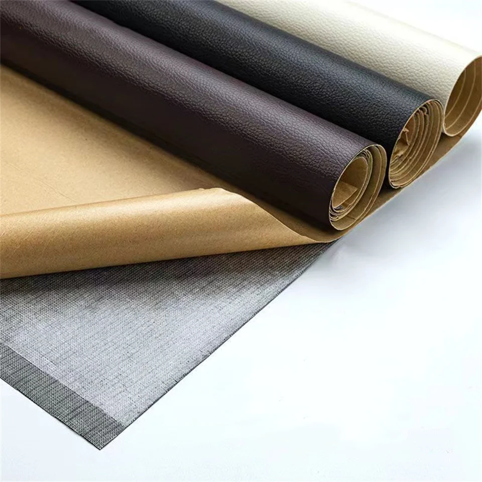 Self-adhesive Leather Fabric Car Interior Upholstery Door Trim Dashboard Celling Central Armrest Repair 19.6 * 47.2 Inch