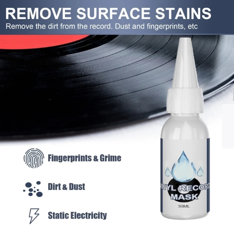 

30ml Vinyl Record Cleaner Anti-static Detergent Record Cleaner Fluid Dust Remover Dirt Degreasing Cleaning Liquids