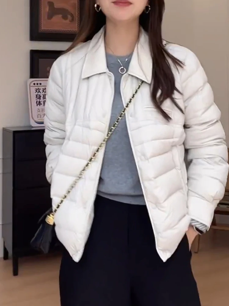 

Повседневная классическая куртка из тонкого хлопка с воротником-стойкой, женская модная трендовая верхняя одежда для весны, осени и зимы с полиэстеровым наполнителем