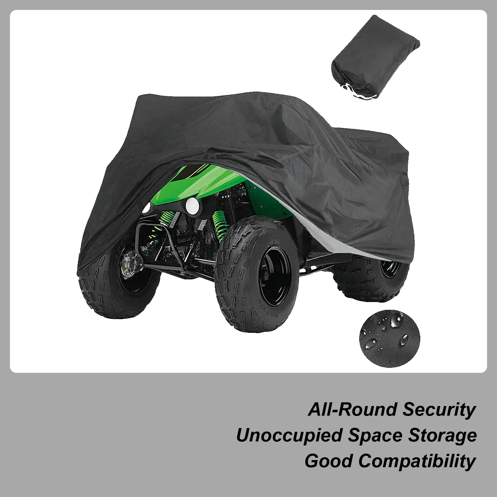 

Quad Bike ATV Cover Universal Waterproof Motor Vehicle Scooter Kart Motorbike Covers Black Windproof Quad Covers Outdoor Storage