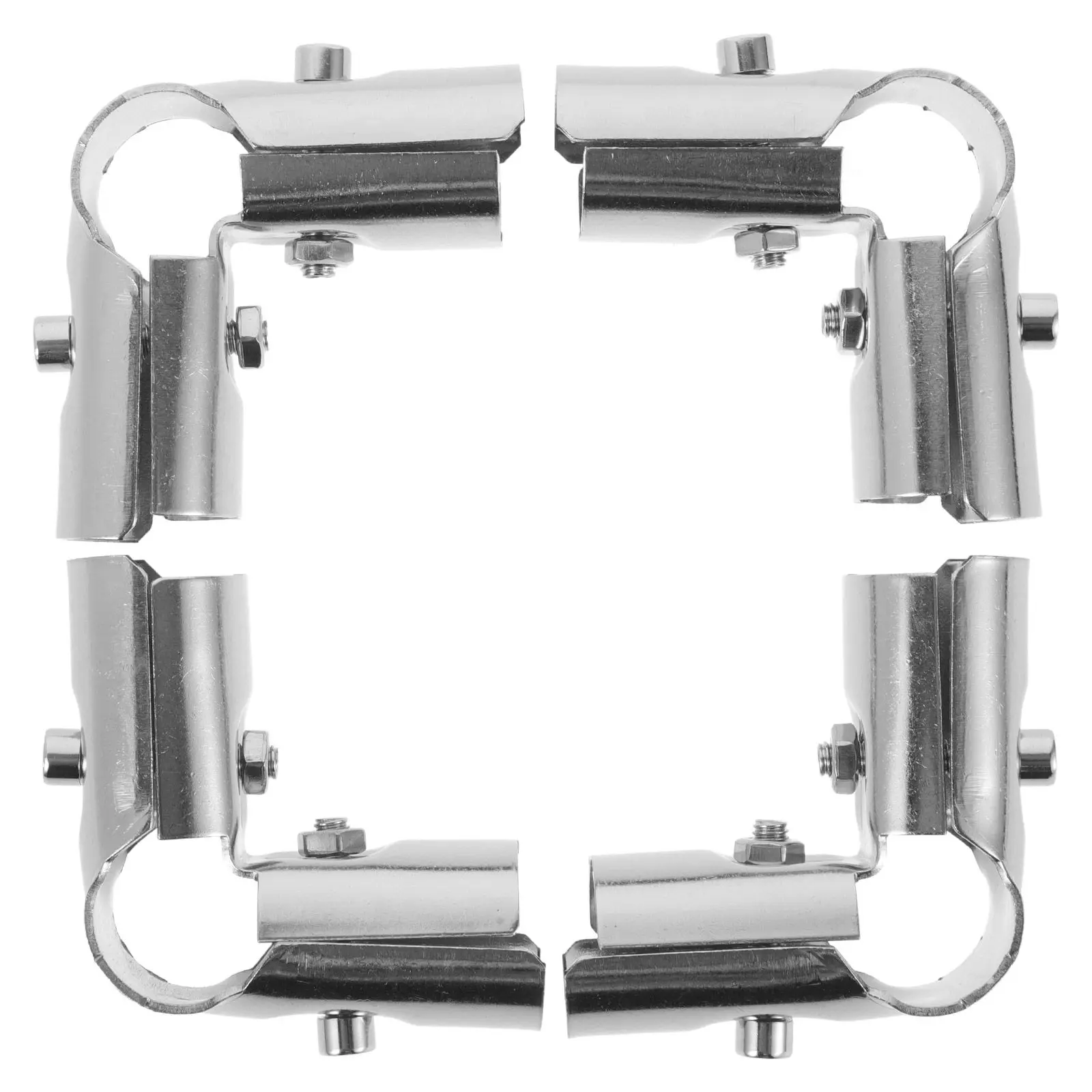 4Pcs Stainless Steel Pipe Corner Connector for Drying Racks Adjustable Telescopic Angle Tee Fitting Compatible with Single