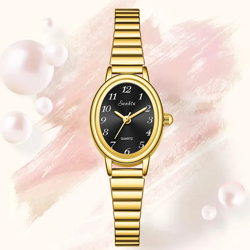 

LIGE Brand Sunkta Elegant Luxury Woman Watch Vintage Fashion Classic Waterproof Ladies Bracelet Stainless Quartz Women's Watches