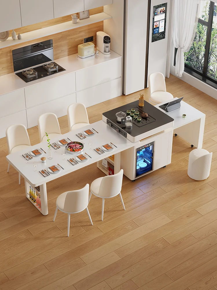 Island table integrated household retractable light luxury high-end small apartment High Quality