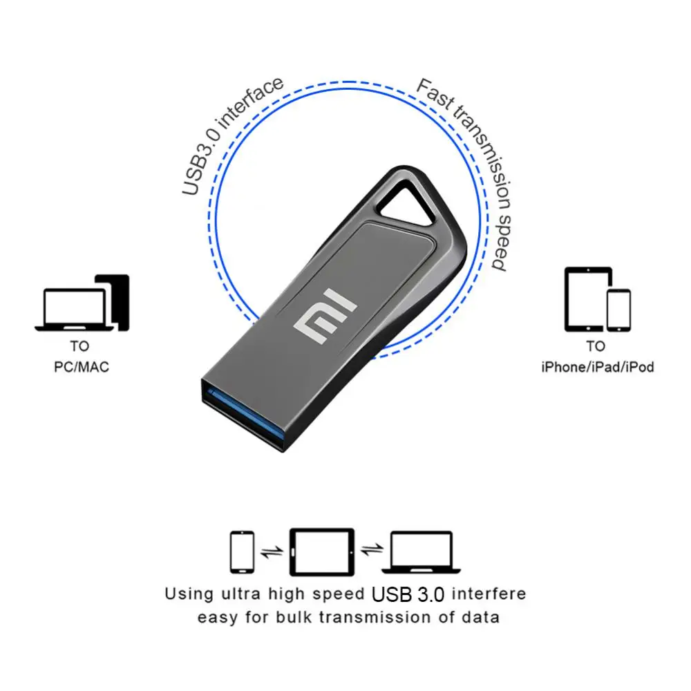 محرك فلاش Xiaomi USB عالي السعة 2 تيرا بايت USB 3.0 قلم محرك معدني 1T 512G 256G محرك قلم عالي السرعة USB بطاقة الذاكرة محرك U القرص