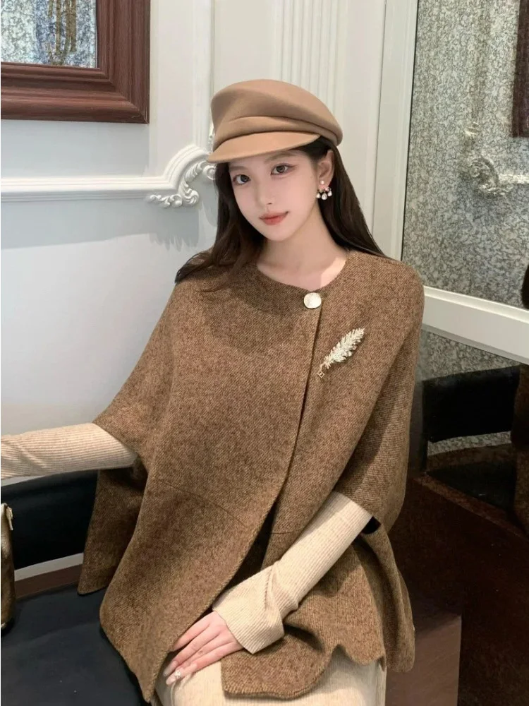 

Korean Miss Rich Sle Women's Faionable Meat Concealing Cloak Attractive Two-Piece Set Spring New Long Dr Skirt