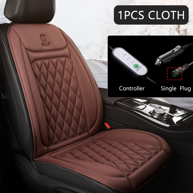 12V Beheizte Auto Sitzkissen Tuch/Flanell Auto Sitz Heizung Winter Wärmer Sitz Heizung Auto Zubehör Heizung Pads set Universal sitzheizung auto – Detail 15