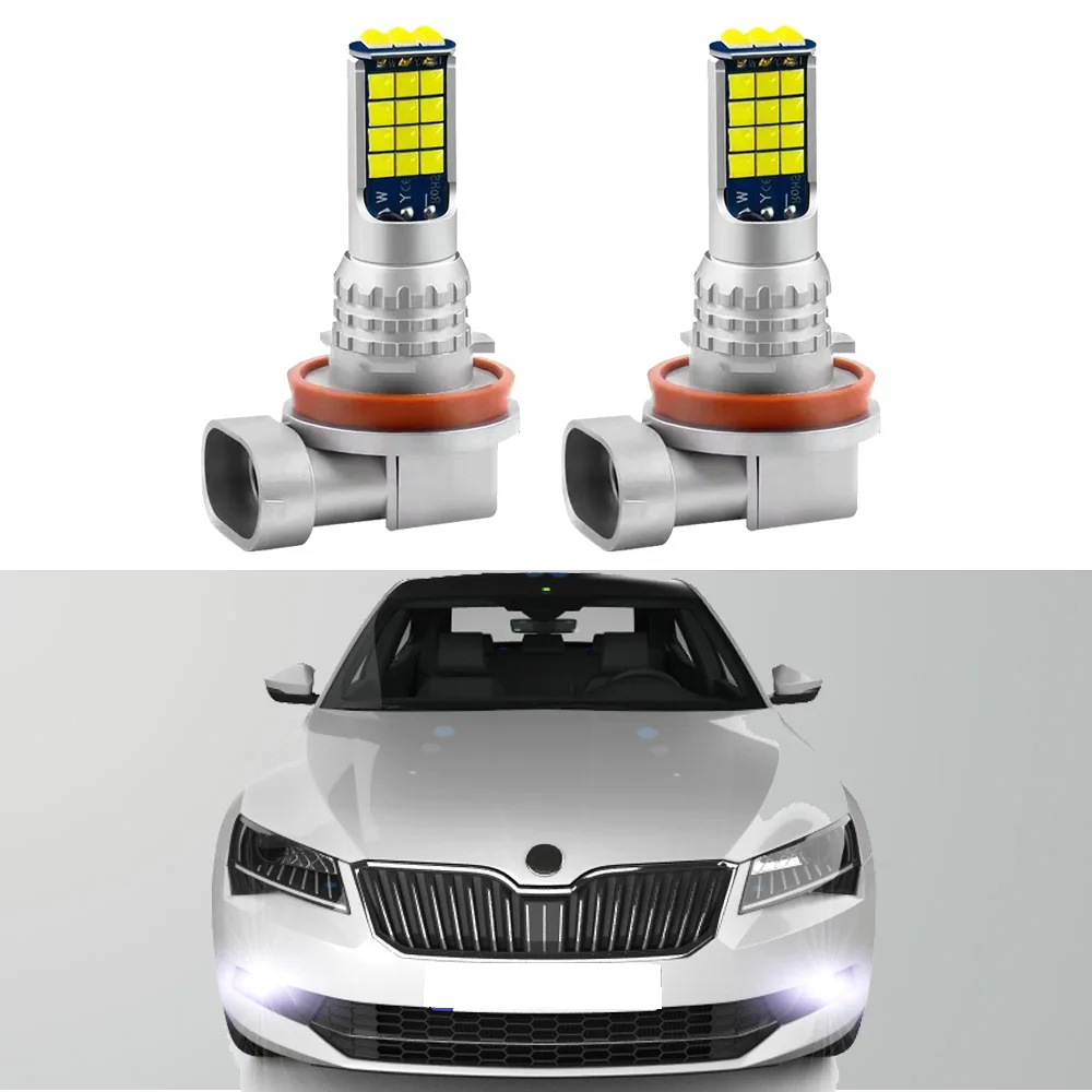 

2pcs Led Car Fog Lamp For Skoda Superb 1 2 3 MK1 MK2 MK3 Sedan Estate 2009-2018 Front Fog Light Bulb Car Accessories Canbus