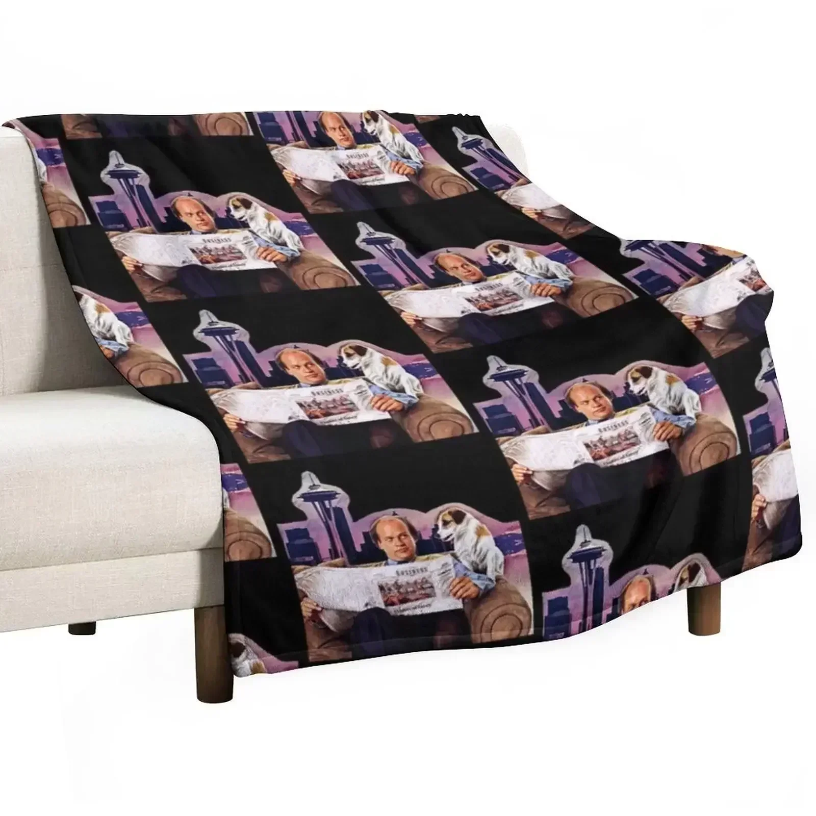 Frasier and Eddie Throw Blanket Plush Cute Plaid Single Nap Summer Tourist Blankets